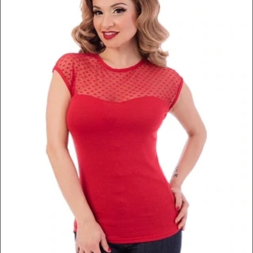 Steady red sweetheart tee